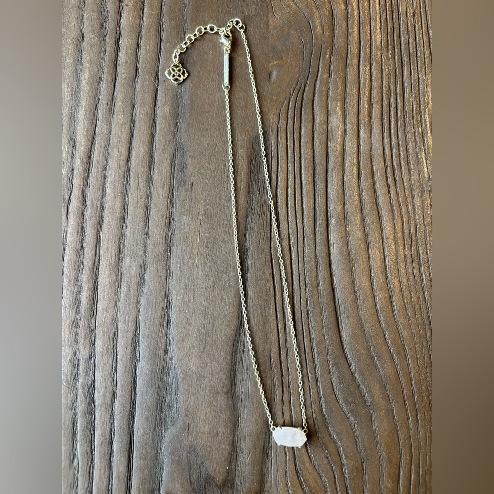 Kendra Scott Silver Necklace with pink Pendant